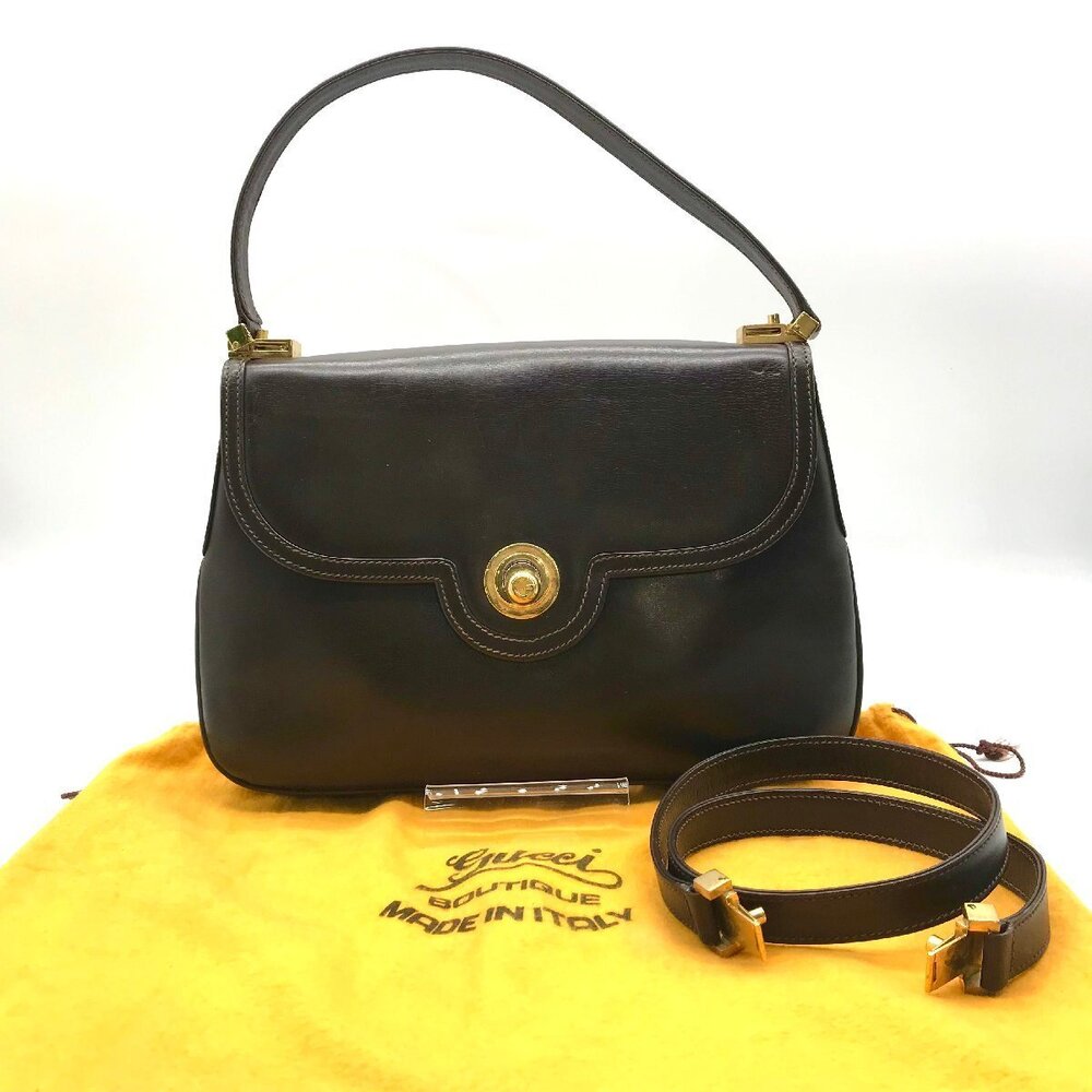 GUCCI Hand Shoulder Bag Brown